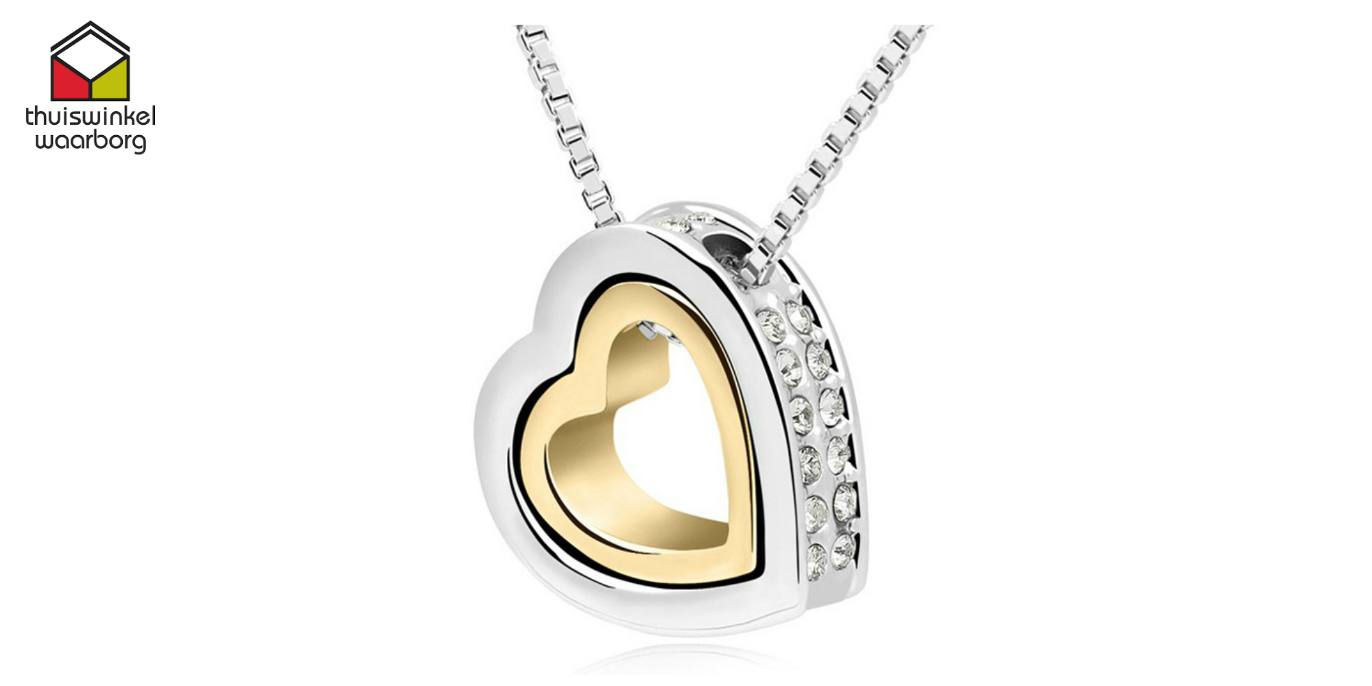 Seal de Deal - Gold plated dubbele hart ketting Seal de Deal - Gold plated dubbele hart ketting