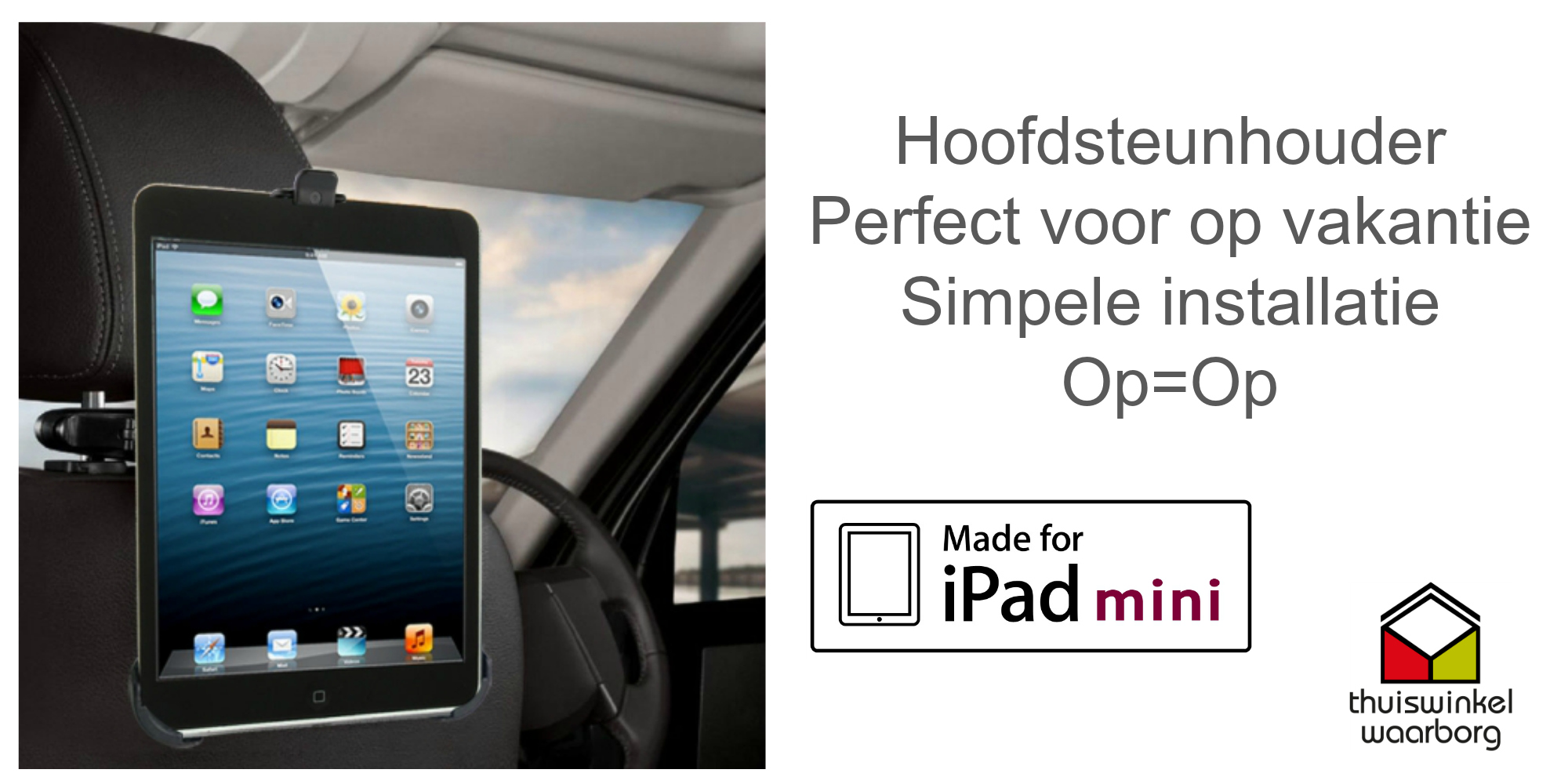 Seal de Deal - Hoofdsteunhouder geschikt voor iPad mini/mini 2 Retina Seal de Deal - Hoofdsteunhouder geschikt voor iPad mini/mini 2 Retina