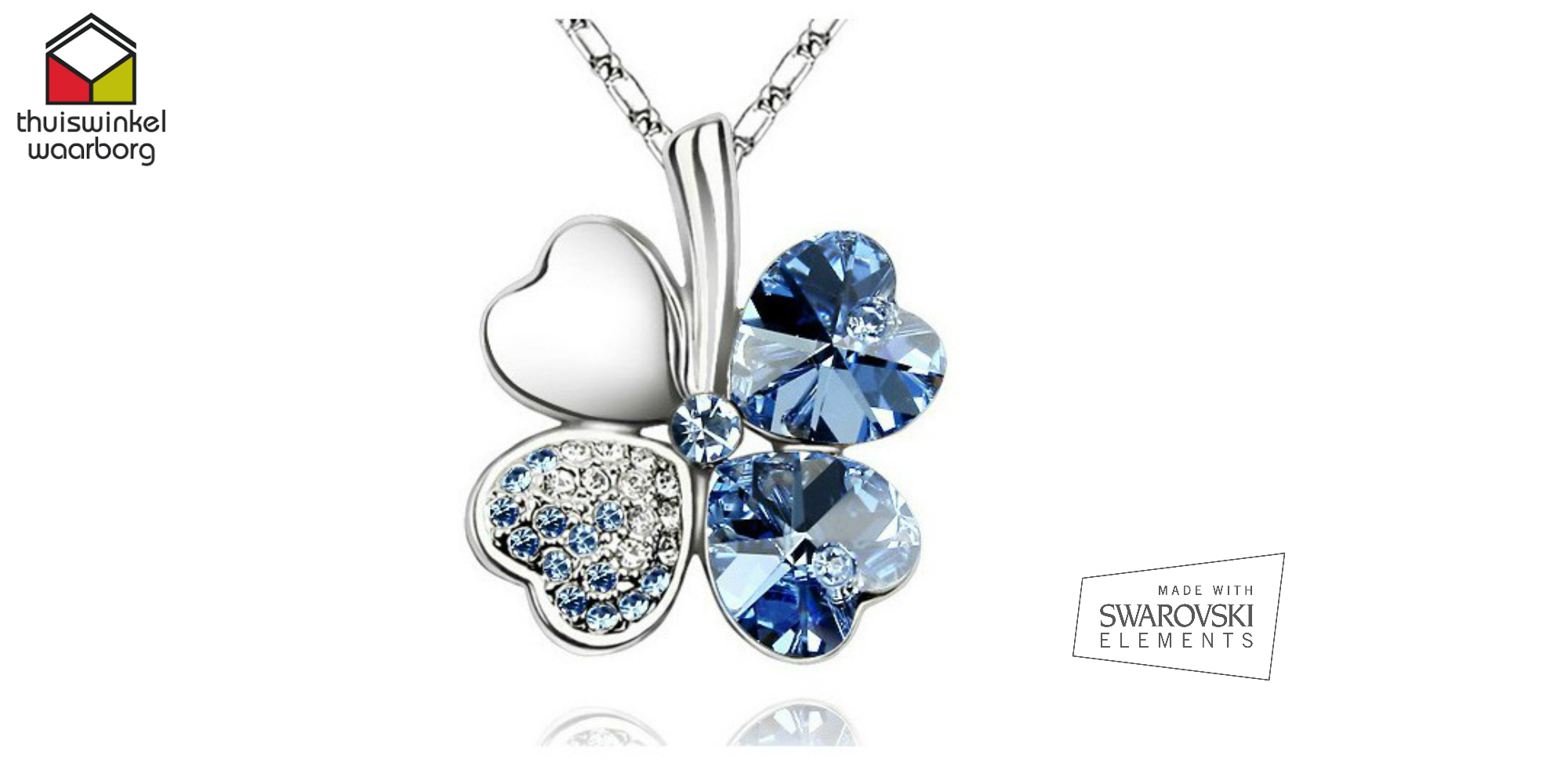 Seal de Deal - Lucky ketting met Swarovski elementen- blauw Seal de Deal - Lucky ketting met Swarovski elementen- blauw