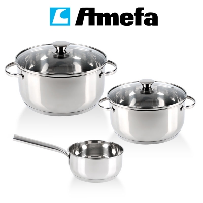 Slimme Deals - Driedelige Amefa pannenset Slimme Deals - Driedelige Amefa pannenset
