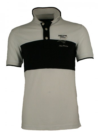 Sport4Sale - Falcon - Heren Polo Pique Black-White Sport4Sale - Falcon - Heren Polo Pique Black-White