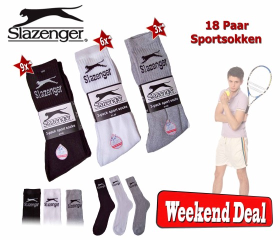 Sport4Sale - Slazenger Sokken Pakket 18 Paar