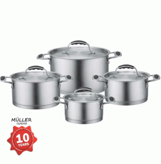 Spullen.nl - Professionele 8 delige Muller Cuisine Profiline pannenset Spullen.nl - Professionele 8 delige Muller Cuisine Profiline pannenset