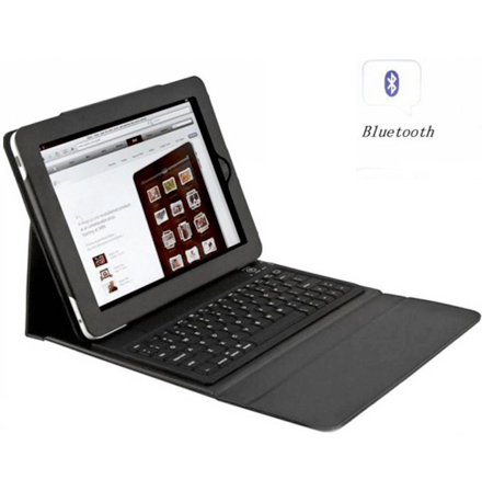 Spullen.nl - Zwart Lederen Bluetooth iPad Keyboard Cover