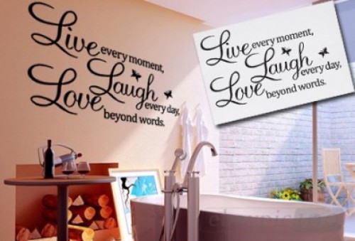 Super Dagdeal - Live, Laugh and Love - Muursticker: decoreer jouw muur/wand met een originele muursticker!