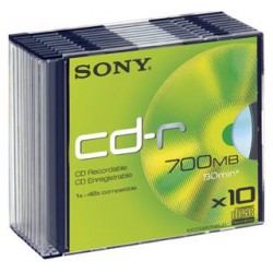Super Dagdeal - Sony opneembare cd's 10 pak (700MB) Super Dagdeal - Sony opneembare cd's 10 pak (700MB)