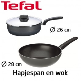 Super Dagdeal - Tefal Hapjespan en Wok Super Dagdeal - Tefal Hapjespan en Wok