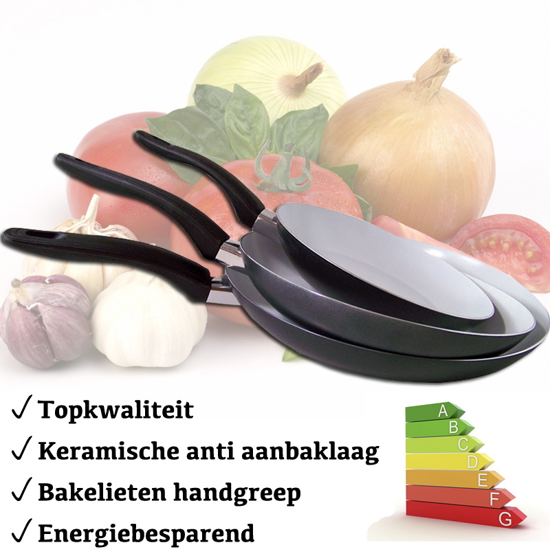 Today's Best Deal - 3 Keramische Koekenpannen Today's Best Deal - 3 Keramische Koekenpannen