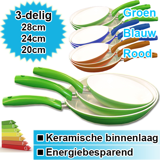 Today's Best Deal - 3-delige Keramische Pannenset Today's Best Deal - 3-delige Keramische Pannenset