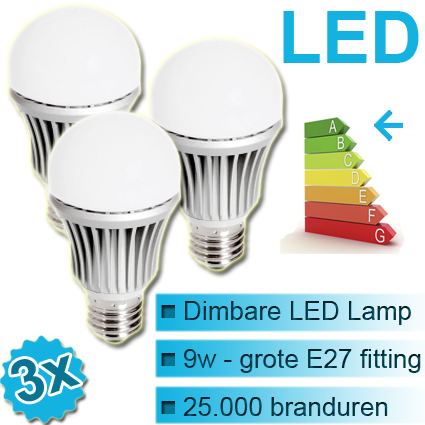 Today's Best Deal - 3x Dimbare LED Lamp E27