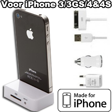 Today's Best Deal - 4-in-1 Oplaadset voor iPhone 3/4/4S Today's Best Deal - 4-in-1 Oplaadset voor iPhone 3/4/4S