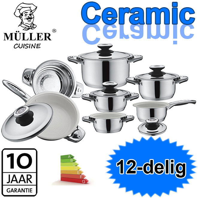 Today's Best Deal - Müller Cuisine Ceramico 12-delige Pannenserie