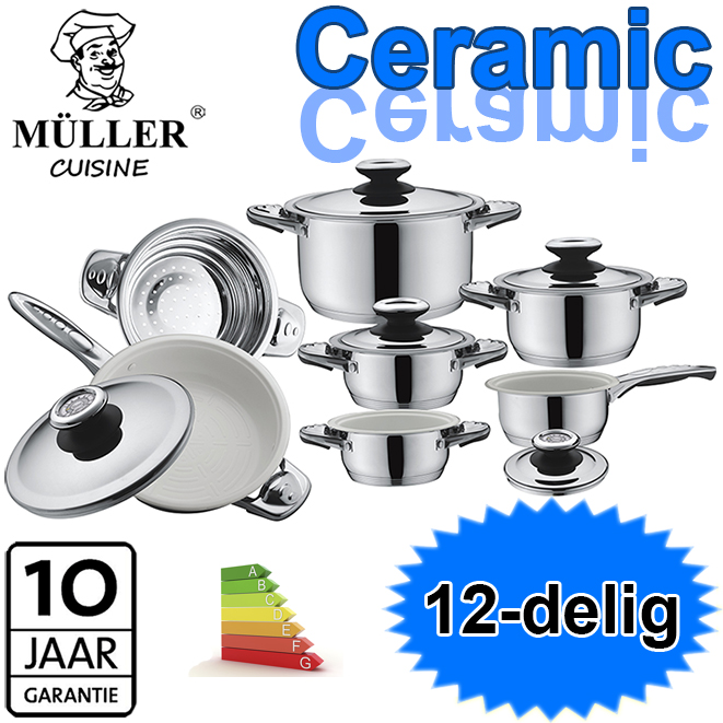 Today's Best Deal - Müller Cuisine Ceramico 12-delige Pannenserie Today's Best Deal - Müller Cuisine Ceramico 12-delige Pannenserie