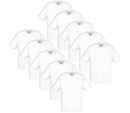 VidaXL - 10 Fruit of the Loom T-shirts maat L 100% katoen (wit) VidaXL - 10 Fruit of the Loom T-shirts maat L 100% katoen (wit)