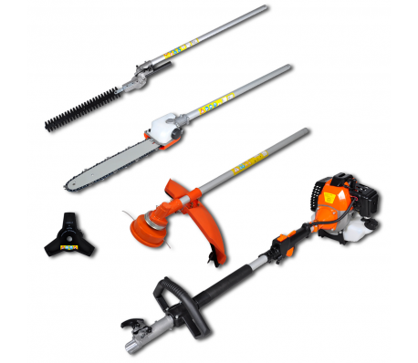 VidaXL - 4-in-1 2-taktmotor heggenschaar, bosmaaier en grasmaaier VidaXL - 4-in-1 2-taktmotor heggenschaar, bosmaaier en grasmaaier