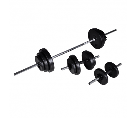 VidaXL - Barbell/dumbbell set 30,5kg VidaXL - Barbell/dumbbell set 30,5kg