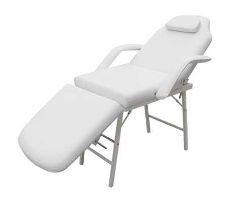 VidaXL - Behandelstoel met verstelbaar rug-en voetendeel wit