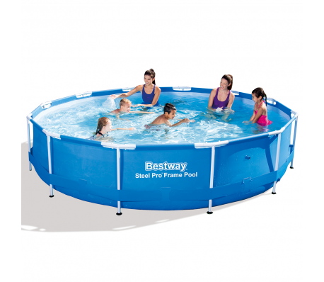 VidaXL - Bestway zwembad rond met stalen frame 366 x 76 cm 56415 VidaXL - Bestway zwembad rond met stalen frame 366 x 76 cm 56415
