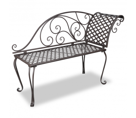 VidaXL - Bruine metalen lounge tuinbank met rozenmotief VidaXL - Bruine metalen lounge tuinbank met rozenmotief