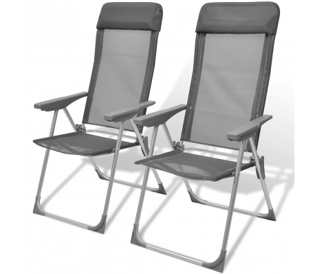 VidaXL - Campingstoelen inklapbaar aluminium set van 2