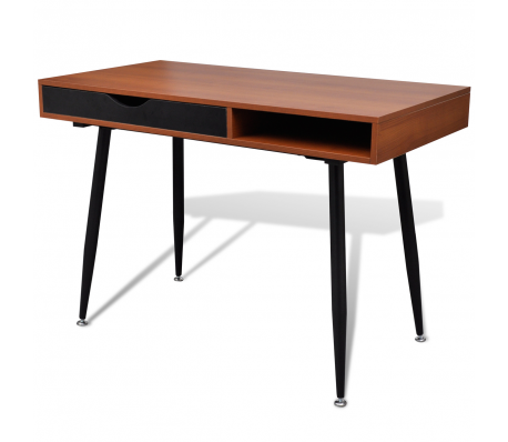 VidaXL - Design Bureau Bruin + Zwarte poten VidaXL - Design Bureau Bruin + Zwarte poten