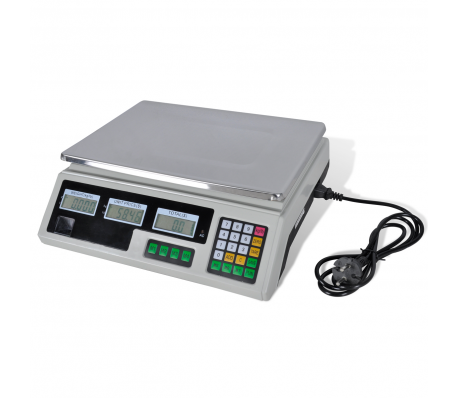 VidaXL - Digitale weegschaal tot 30 kg met ingebouwde batterij VidaXL - Digitale weegschaal tot 30 kg met ingebouwde batterij