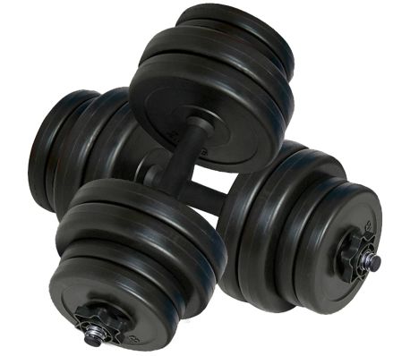 VidaXL - Dumbbell halter set 30 kg met kunststof mantel VidaXL - Dumbbell halter set 30 kg met kunststof mantel