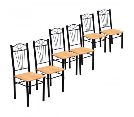 VidaXL - Eetkamerstoelen klassiek licht bruin (set van 6) VidaXL - Eetkamerstoelen klassiek licht bruin (set van 6)