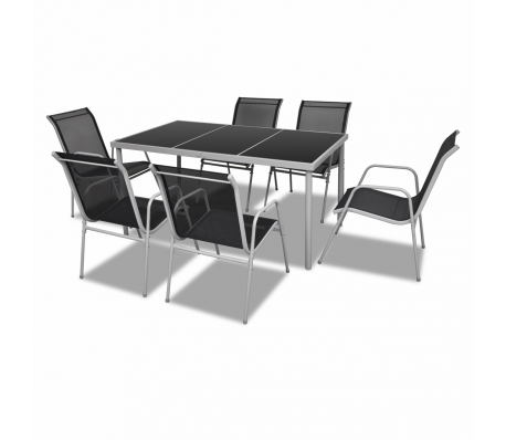 VidaXL - Eettafelset voor buiten 6 textileen stoelen 1 tafel