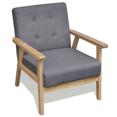VidaXL - Fauteuil retro hout grijs VidaXL - Fauteuil retro hout grijs