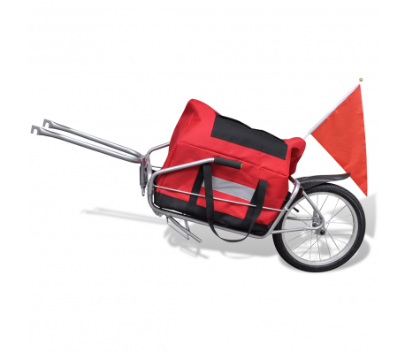 VidaXL - Fietskar voor vracht met één wiel en opbergzak VidaXL - Fietskar voor vracht met één wiel en opbergzak