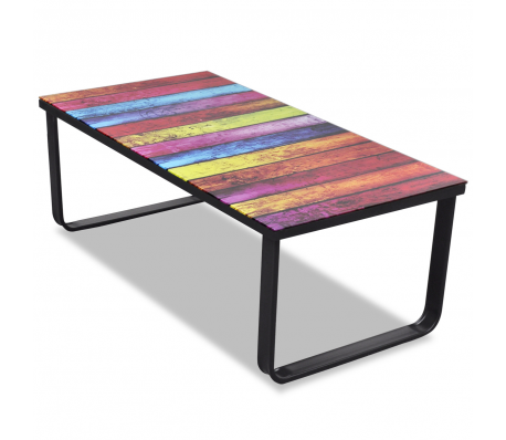 VidaXL - Glazen salontafel met regenboogprint VidaXL - Glazen salontafel met regenboogprint