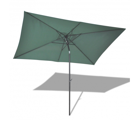 VidaXL - Hangende buitenparasol 3 x 2 rechthoekig groen