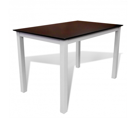 VidaXL - Houten eettafel 110 cm (bruin-wit) VidaXL - Houten eettafel 110 cm (bruin-wit)