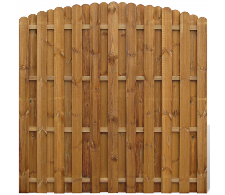 VidaXL - Houten schutting met overlappende panelen met gebogen ontwerp (verticaal) VidaXL - Houten schutting met overlappende panelen met gebogen ontwerp (verticaal)