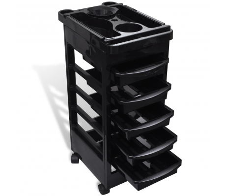 VidaXL - Kappers trolley met wielen VidaXL - Kappers trolley met wielen