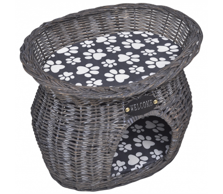 VidaXL - Kattenbed/huis/krabpaal met kussen wilgen VidaXL - Kattenbed/huis/krabpaal met kussen wilgen