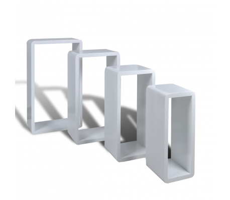 VidaXL - Kubus plankenset 4 stuks wit VidaXL - Kubus plankenset 4 stuks wit