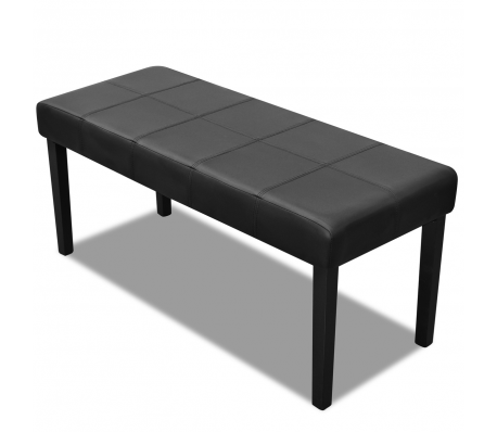 VidaXL - Kunstleren bankje 106 x 43 x 46 cm (Zwart) VidaXL - Kunstleren bankje 106 x 43 x 46 cm (Zwart)
