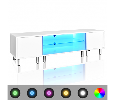 VidaXL - LED hoogglans TV meubel 160 cm (wit) VidaXL - LED hoogglans TV meubel 160 cm (wit)
