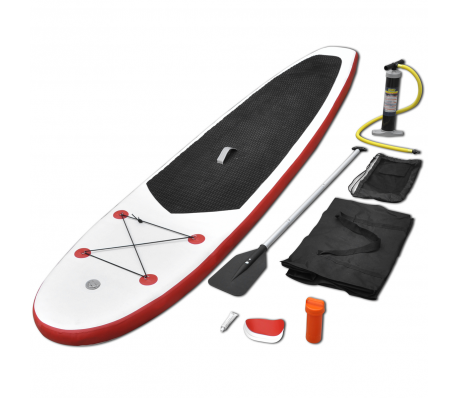 VidaXL - Opblaasbaar Stand Up Paddle Board met accessoires (rood en wit) VidaXL - Opblaasbaar Stand Up Paddle Board met accessoires (rood en wit)
