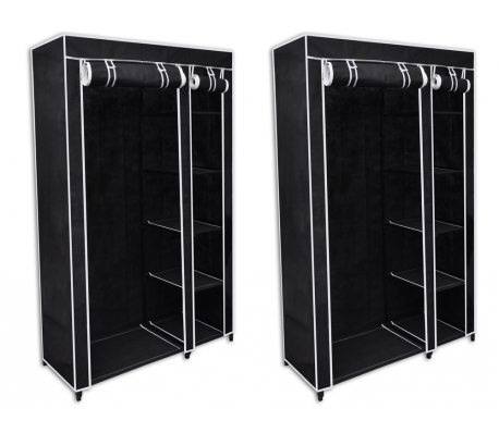VidaXL - Opvouwbare kast 110 x 175 cm zwart (2 stuks) VidaXL - Opvouwbare kast 110 x 175 cm zwart (2 stuks)