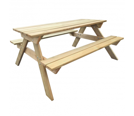 VidaXL - Picknicktafel hout 150 x 135 x 71,5 cm VidaXL - Picknicktafel hout 150 x 135 x 71,5 cm