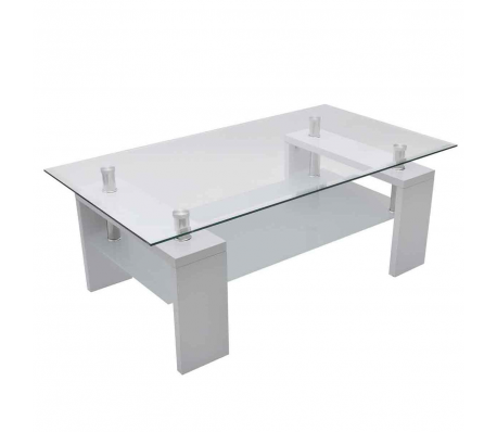 VidaXL - Salontafel Andio 110 x 60cm wit hoogglans