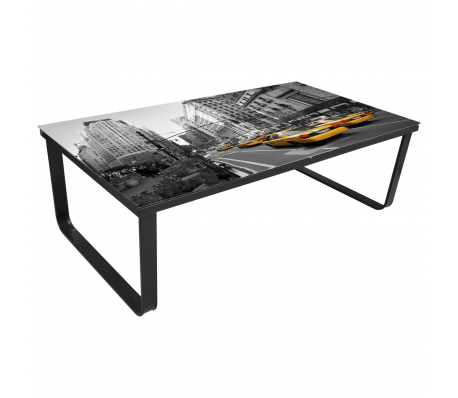 VidaXL - Salontafel Incl. print op glas: NY