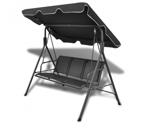 VidaXL - Schommelstoel voor in de tuin (zwart) VidaXL - Schommelstoel voor in de tuin (zwart)