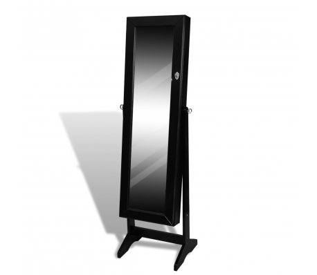 VidaXL - Sieradenkast met spiegel 46 x 146 cm (zwart)