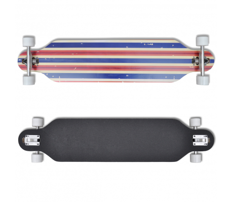 VidaXL - Skateboard longboard star Esdoorn Aluminium 107 cm (blauw) 9"