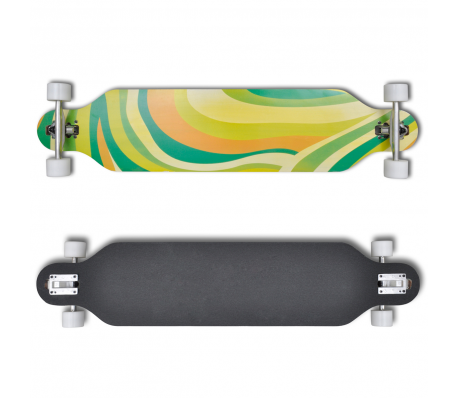 VidaXL - Skateboard longboard star Esdoorn Aluminium 107 cm (groen) 9"