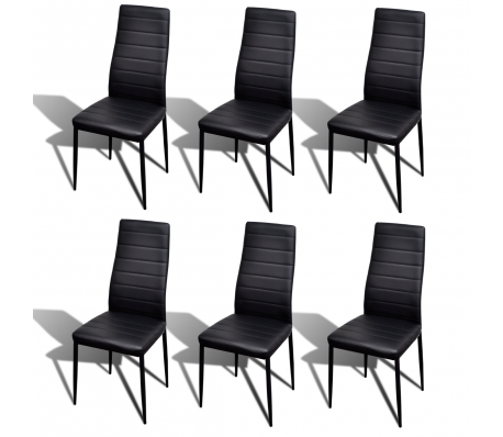 VidaXL - Slim line Eetkamerstoel 6 stuks (zwart) VidaXL - Slim line Eetkamerstoel 6 stuks (zwart)